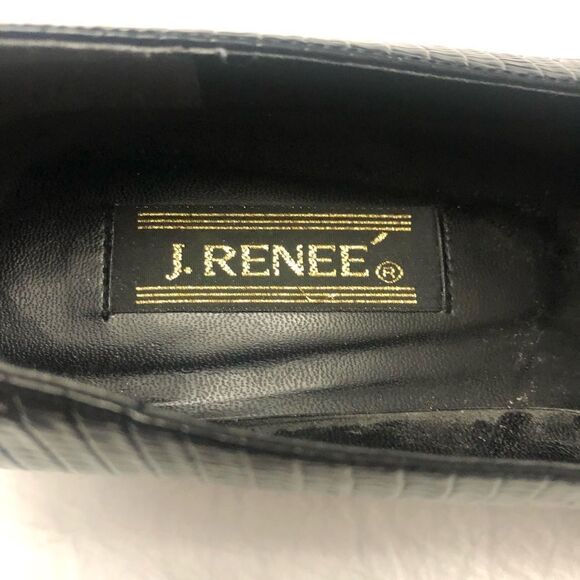 J.Renee womens black patent crock pattern shoes size 11M - Picture 6 of 9